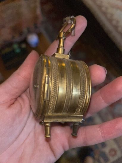 Small gilt bronze desk watch

Damaged enamel...
