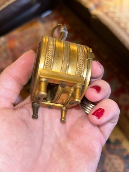 Small gilt bronze desk watch

Damaged enamel...