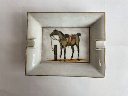 HERMES Paris
Earthenware ashtray with horse...