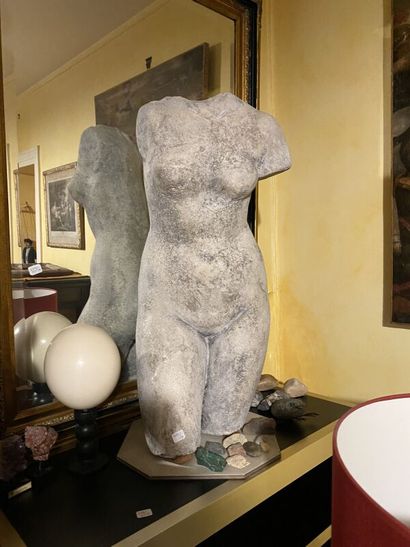 Female torso in antique-style composition....