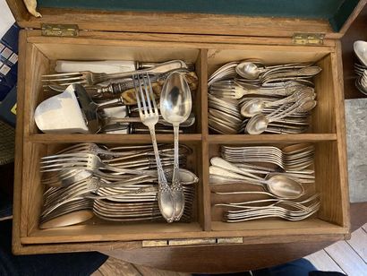 In a case, part of a BOULENGER silver-plated...