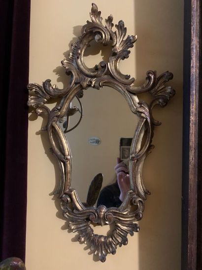 Small Italian-style giltwood framed mirror....