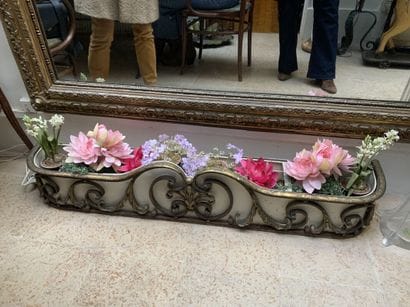 Gilt bronze planter with scrolling motif....