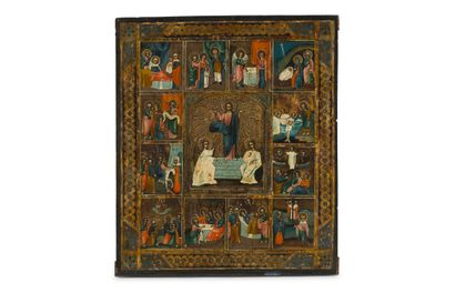Icon of the Resurrection and the twelve principal...
