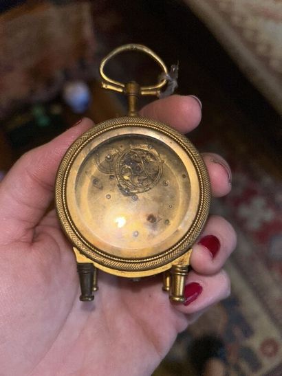 Small gilt bronze desk watch

Damaged enamel...