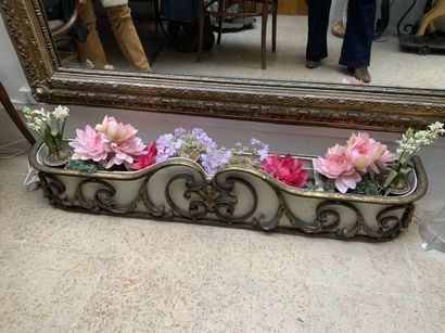 Gilt bronze planter with scrolling motif....