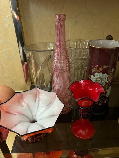 Lot of glassware including a cup on pedestal...