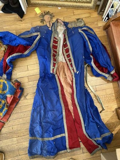 A set of three costumes. 
(accidents, tears,...