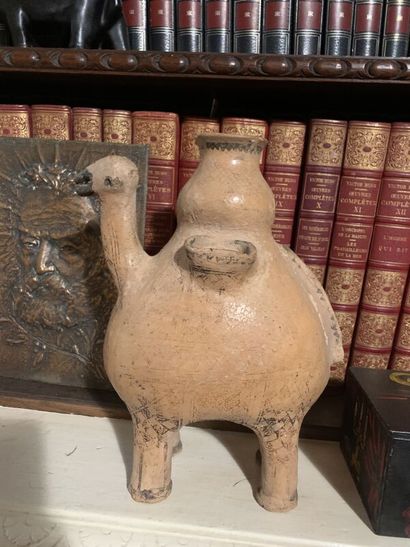 A gilt brass and stingray lighter. A zoomorphic...