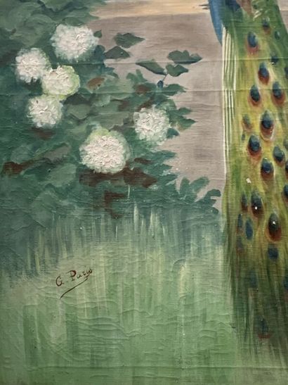 Inlaid fruitwood fireback decorated with...