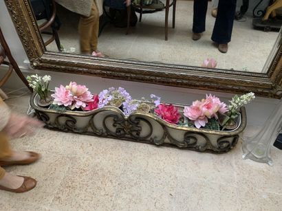 Gilt bronze planter with scrolling motif....