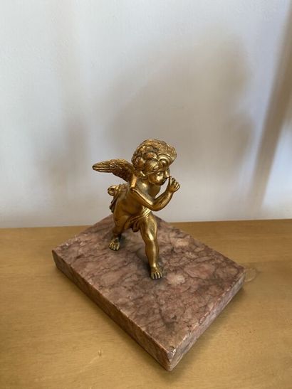 Putto inviting silence
Gilded bronze subject,...