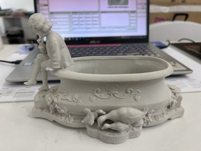 Small cookie jardinière featuring a pensive...
