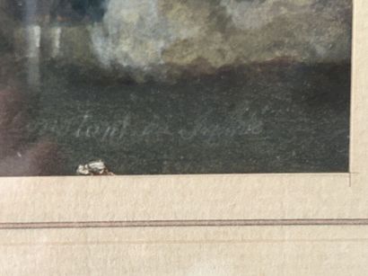 Shepherdess by the River, 
Watercolor, signed...