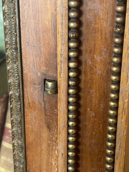 Wood veneer display case 
Bronze decoration...