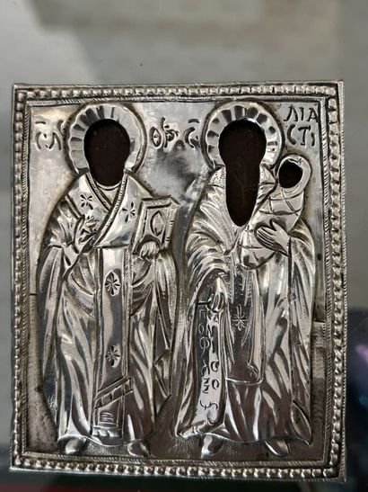 Icon of two saints. Balkans (?), 19th century.
Left...
