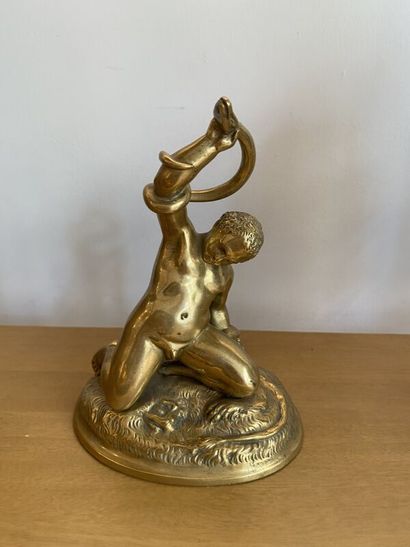 Hercules as a child killing Juno's snakes
Gilded...