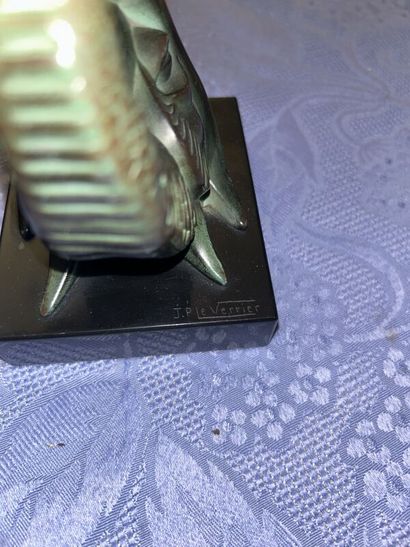 JP LE VERRIER
Pair of fish bookends in regula...