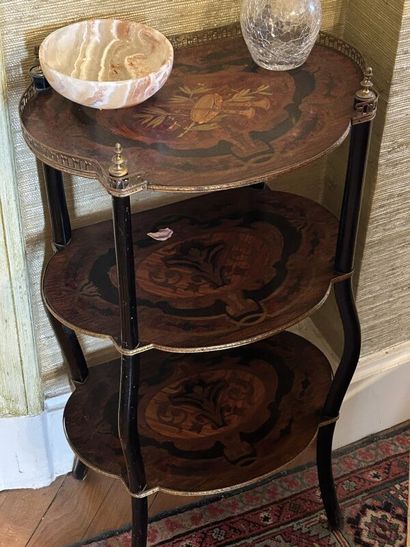 Small coffee table with three scrolled tops,...