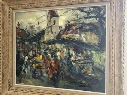Georges BERGER (1908-1976)
Market in Montmartre
Oil...