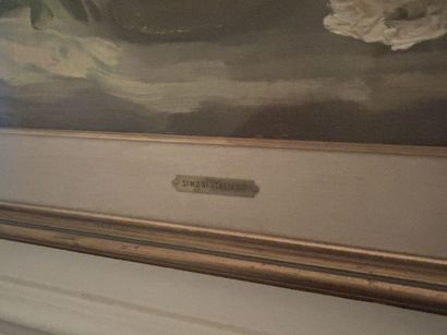 Simoni 
Bunch of flowers 
Oil (under glass)...