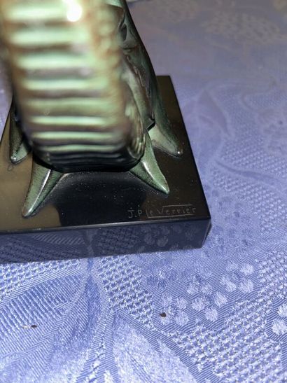 JP LE VERRIER
Pair of fish bookends in regula...