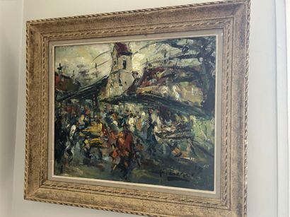 Georges BERGER (1908-1976)
Market in Montmartre
Oil...
