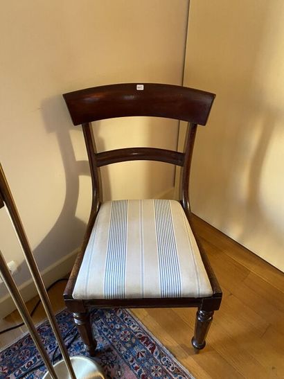Set of six mahogany stained wood chairs
A...