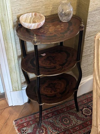 Small coffee table with three scrolled tops,...