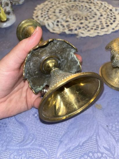 Pair of small Orientalist candlesticks in...