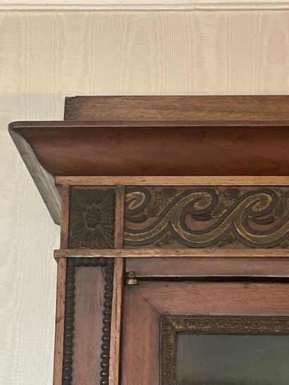 Wood veneer display case 
Bronze decoration...