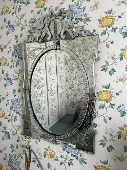 Venetian glass mirror, 
Louis XVI style,...