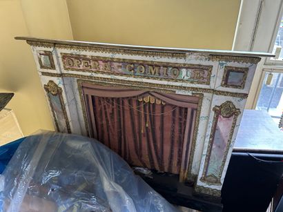 Model of the Opéra Comique in painted wood...