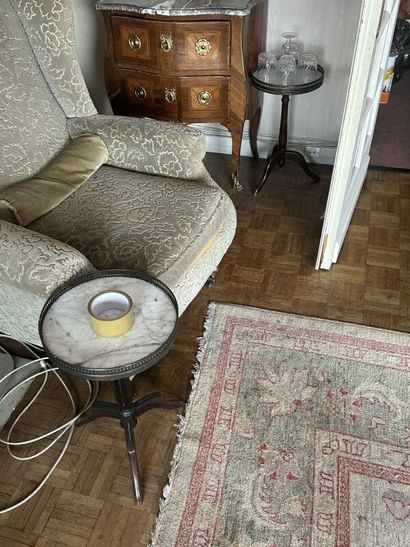 Pair of small tripod pedestal tables, end...