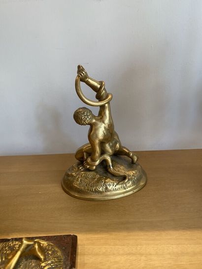 Hercules as a child killing Juno's snakes
Gilded...