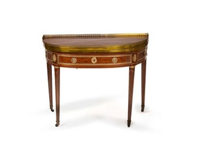 Half-moon console serving as a game table,...