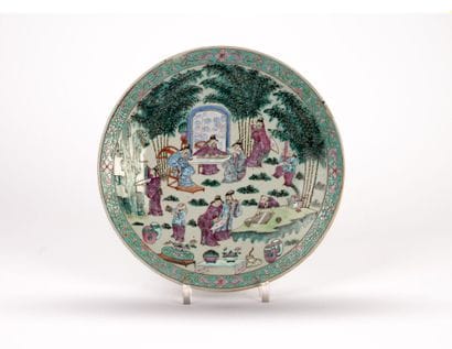 CHINA - Circa 1900
Two polychrome-glazed...