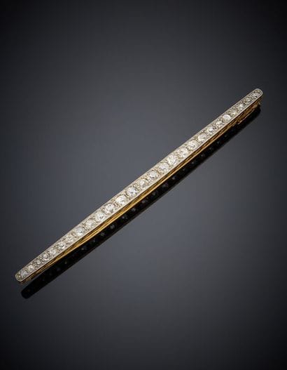 BROCHE barrette en platine (min. 800‰) et...