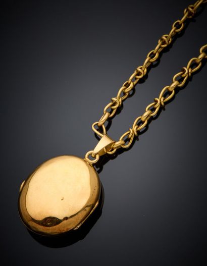 PENDENTIF PORTE-SOUVENIR ovale, et sa chaîne,...