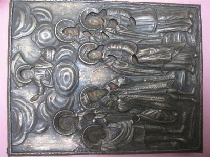 ICÔNE de Saints surmontés par le Christ bénissant....