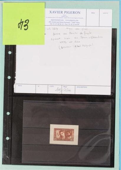269** Non Emis Epreuve tirée en Brun Chaudron(graveur...