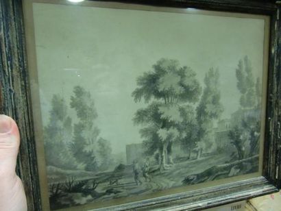 Ecole française XIXème.
Paysage animé
Dessin
22...