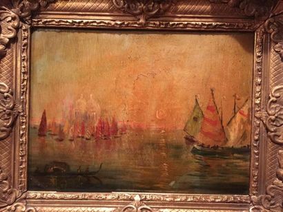 Vue de Venise
Huile sur toile portant trace...