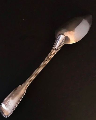 Cuiller à ragoût filet en argent 950 °/°°...