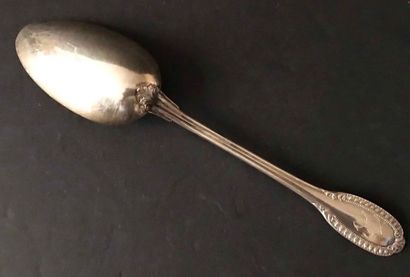 Cuiller à ragoût en argent 950 °/°°, chiffrée,...