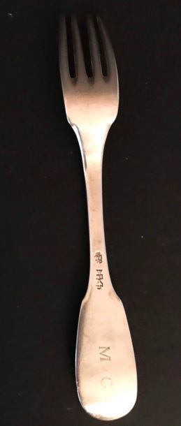Fourchette uniplat en argent 950 °/°° Prob....