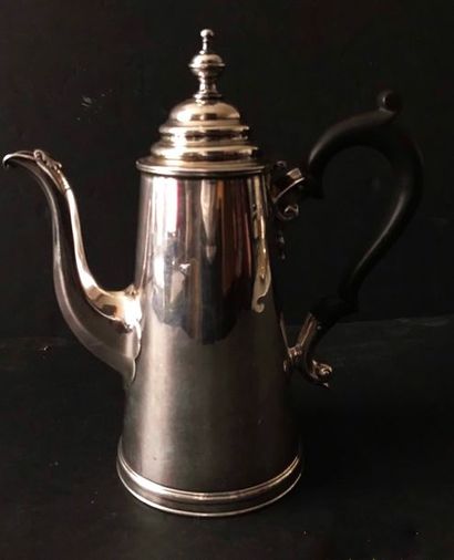 Cafetière en argent uni sur fond plat 925...