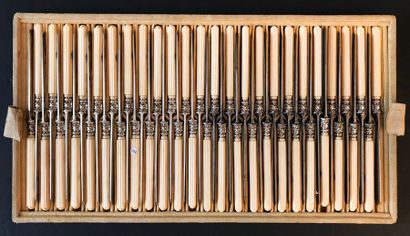 Ensemble de 48 petits couteaux à manches...