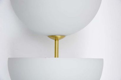 Murano : Pair of 2 cup and brass sconces...