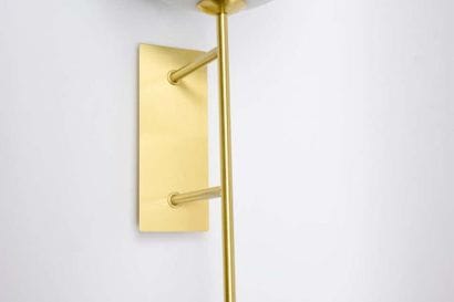 Murano : Pair of 2 cup and brass sconces...